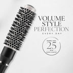VEGA PROFESSIONAL Ceramix Shine Blow Dry Round Hair Brush 25mm | Hair Styling & Blow Dry Brush for Men & Women | Smooth Ceramic Bristles for Salon & Home Use | Anti-Static Hair Brush (VPPHB-01)
