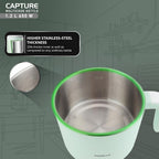 Havells Capture 1.2 L Multi-Cook Electric Kettle with Steamer | 650W |304 Stainless Steel Inner Body|Cooks Noodles, Rice, Milk