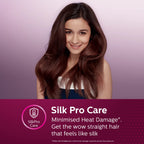 Philips Hair Dryer BHD318/00 1600 Watts Thermoprotect AirFlower Advanced Ionic Care 3 Heat & Speed Settings to Give Frizz Free Shiny Hair-Purple & HP8302 Selfie Straightener (Black)