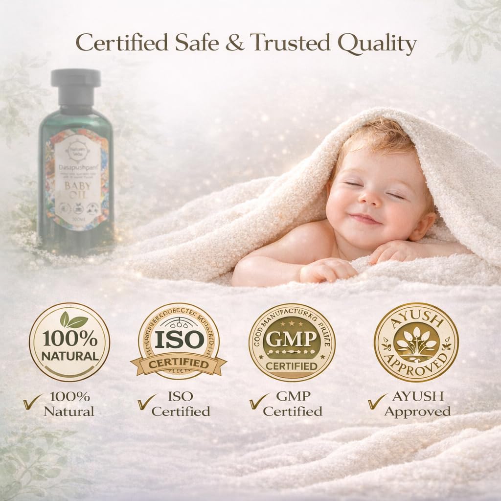 Nature's Veda Dasapushpam Baby Massage Oil for Newborn