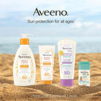 Aveeno Kids Continuous Protection Zinc Oxide Mineral Sunscreen Lotion for Children's Sensitive Skin with Broad Spectrum SPF 50, Tear-Free, Sweat- & Water-Resistant, Non-Greasy, 3 fl. oz