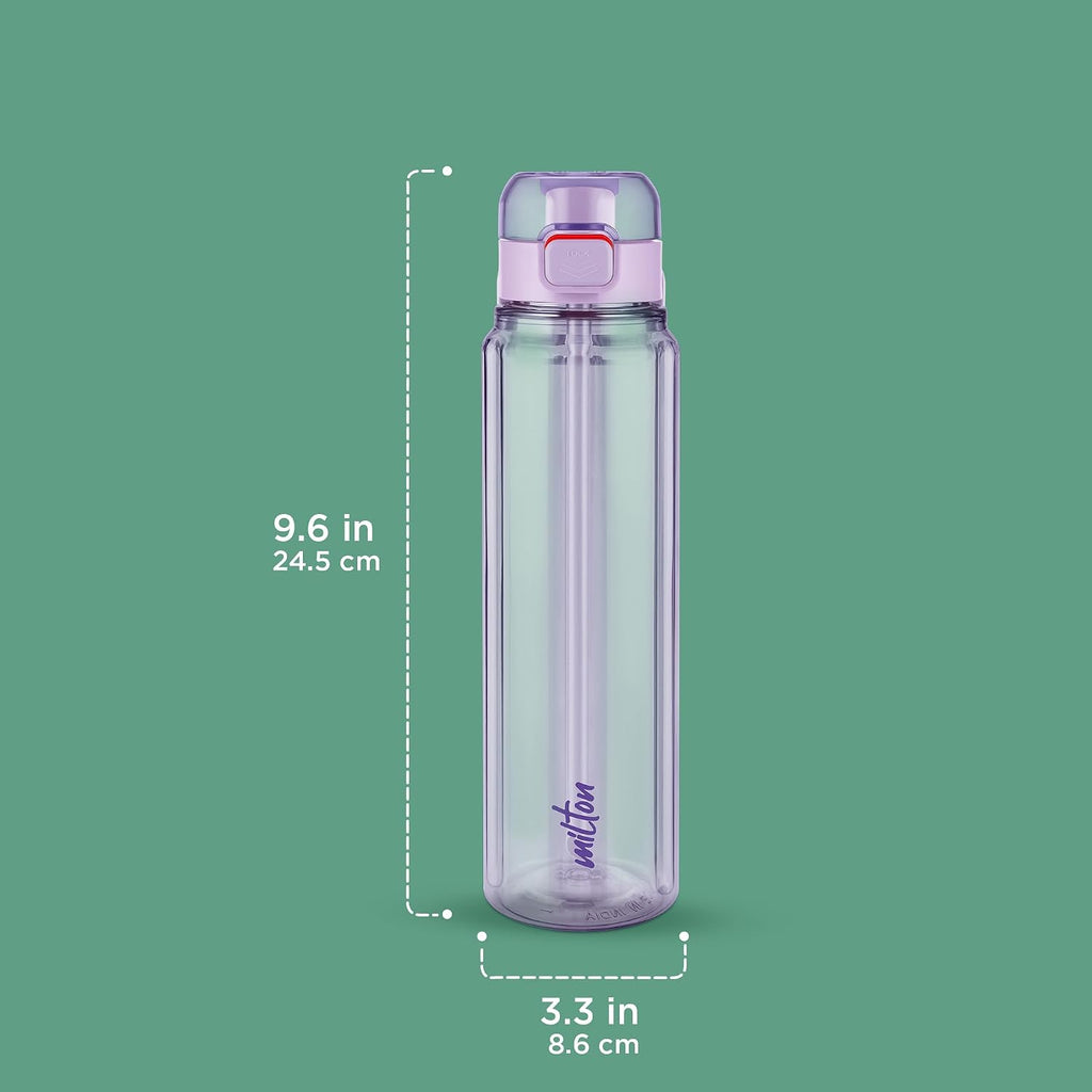 MILTON Aston 700 BPA & BPS-Free Water Bottle 700 ml| Food-Grade Plastic | One-Click Open | Leak-Proof | Sip & Gulp Lid I Ideal for Office, School, College, Gym, Purple