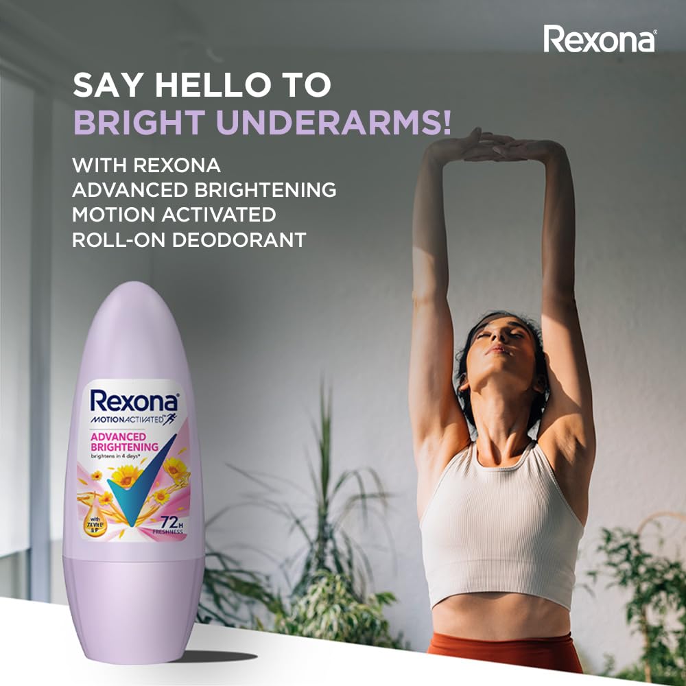 Rexona Advanced Brightening Roll On Motion Activated Deodorant for Women