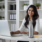 Milton Duo DLX 750 Thermosteel 700 ml Water Bottle, 24 Hr Hot and Cold I Leak Proof Lid, ISI Certified I Vacuum Insulated I for Office, Gym, School I Silver