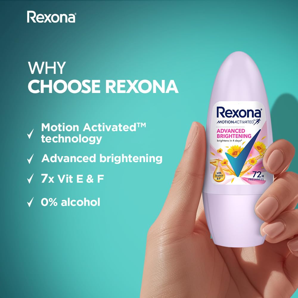 Rexona Advanced Brightening Roll On Motion Activated Deodorant for Women