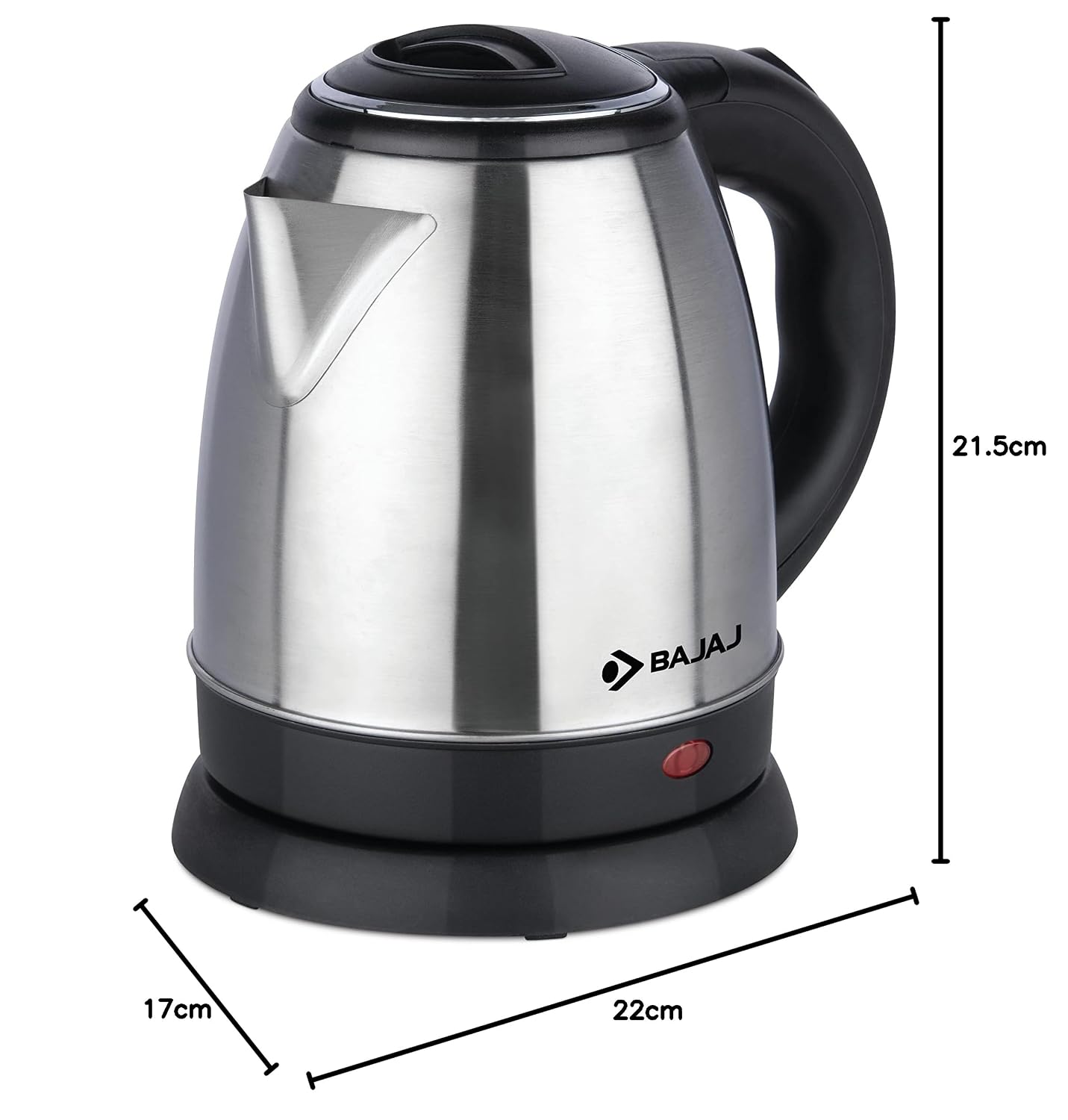 Bajaj KTX 1.2 Litre DLX Electric Kettle | 1350W Kettle With Stainless Steel Body | Cordless Operation | Auto Shut-Off Mechanism | 2-Yr Warranty 【Silver & Black】 Visit the Bajaj Store
