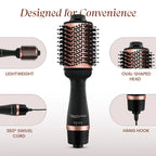 Urban Yog MakeMeeBold Hot Air Brush & Automatic Hair Curler | 2-in-1 Hair Dryer & Straightener Brush with 3 Temp, 2 Speed Settings, 360° Airflow