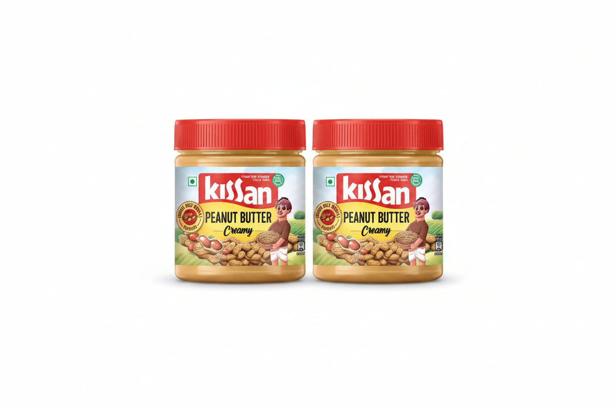 Kissan Creamy Peanut Butter | High Protein | With Perfectly Roasted Peanuts | Naturally Gluten Free|| 350 g (Pack of 2)