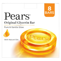 Pears Original Glycerin Soap Bar - Pure & Gentle Glow | With 98% Pure Glycerin | For Hydration & Glow | With Plant Based Cleanser for Skin &...