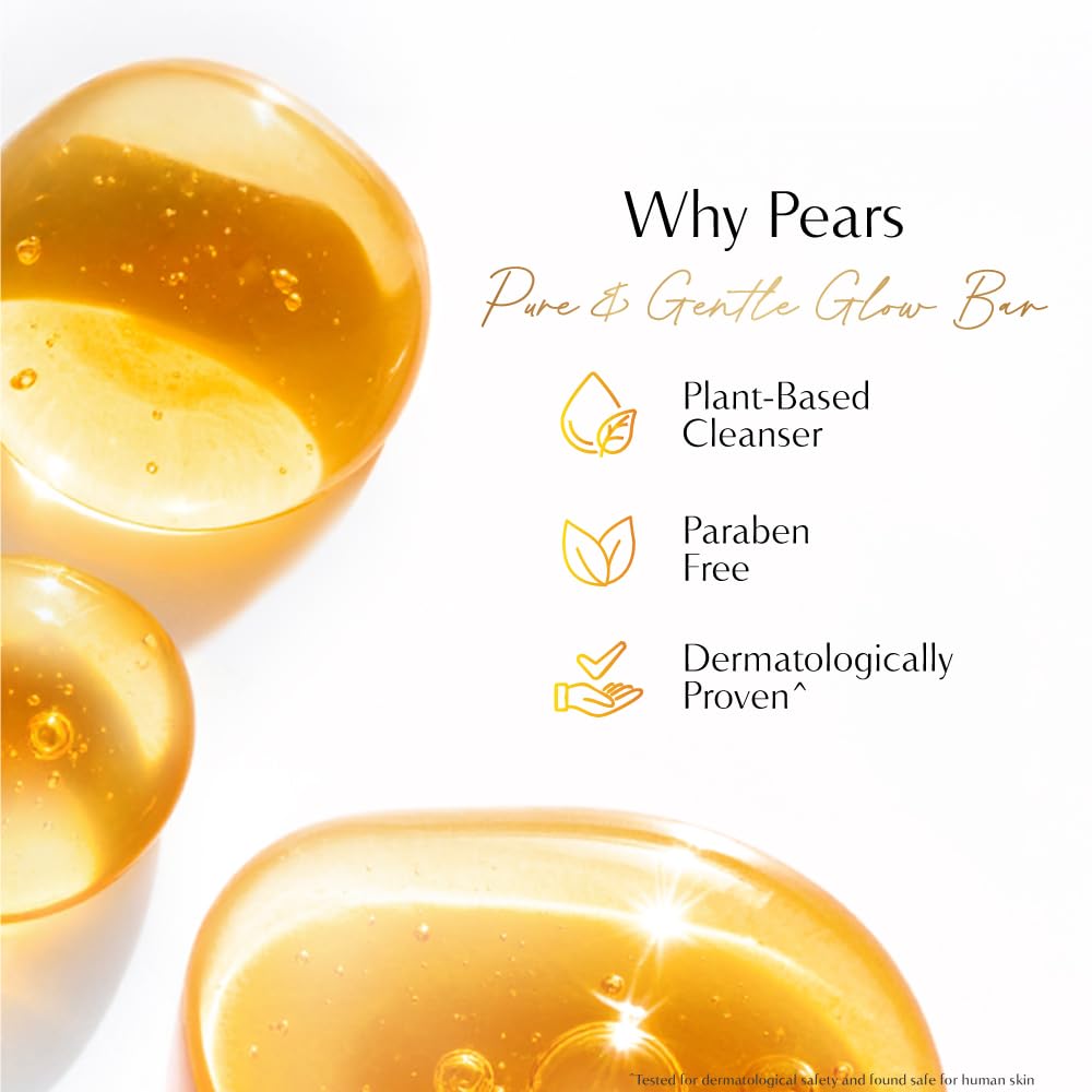 Pears Original Glycerin Soap Bar - Pure & Gentle Glow | With 98% Pure Glycerin | For Hydration & Glow | With Plant Based Cleanser for Skin &...