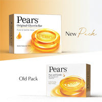 Pears Original Glycerin Soap Bar - Pure & Gentle Glow | With 98% Pure Glycerin | For Hydration & Glow | With Plant Based Cleanser for Skin &...
