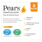 Pears Original Glycerin Soap Bar - Pure & Gentle Glow | With 98% Pure Glycerin | For Hydration & Glow | With Plant Based Cleanser for Skin &...