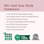 MACclite Butter Scotch Die Cast Non Stick Sauce Pan 16 cm Dia 1.4 Liter,Tea,Milk,Maggie Nonstick Sauce Pan with 5 Layer Coating,Gas & Induction Stove Friendly, PFOA&PFOS Free,Safe Healthy&Toxic-Free