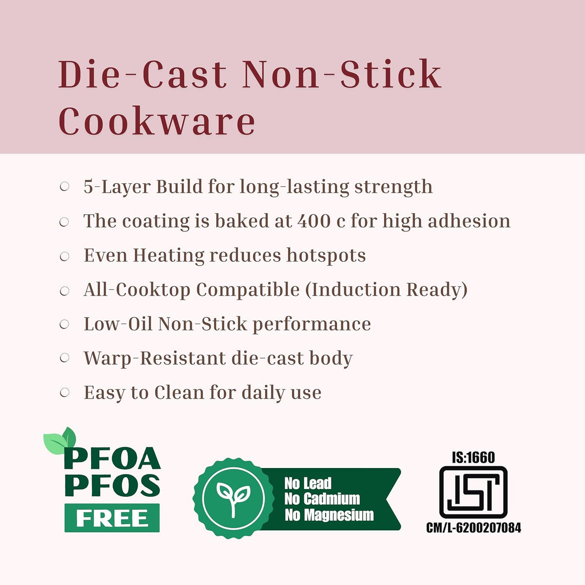 MACclite Butter Scotch Die Cast Non Stick Sauce Pan 16 cm Dia 1.4 Liter,Tea,Milk,Maggie Nonstick Sauce Pan with 5 Layer Coating,Gas & Induction Stove Friendly, PFOA&PFOS Free,Safe Healthy&Toxic-Free