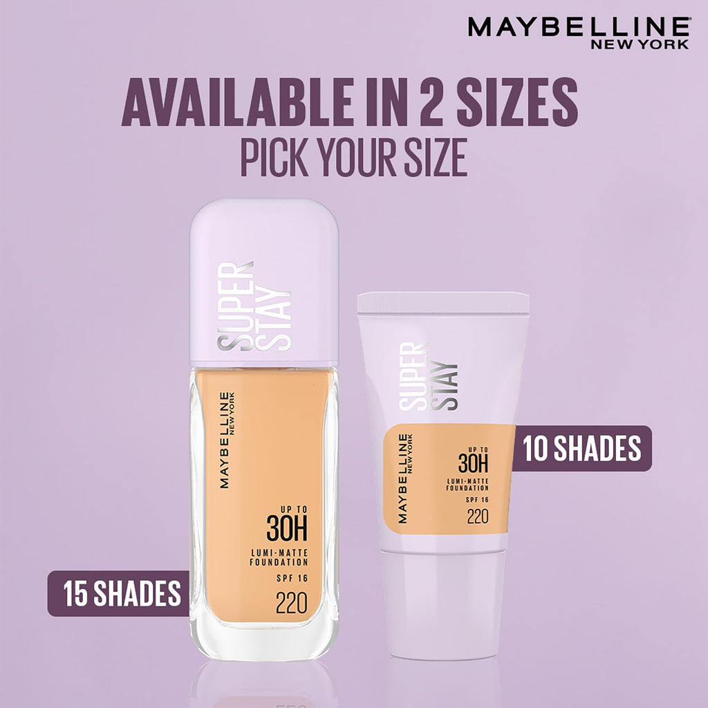Maybelline New York Super Stay Lumi Matte Liquid Foundation, 128 | 30HR Long Lasting, Lightweight, Suitable for all Skintypes