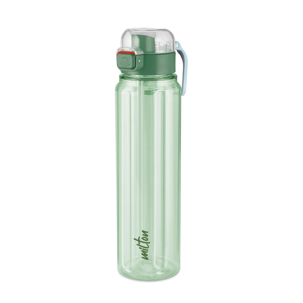 MILTON Aston 700 BPA & BPS-Free Water Bottle 700 ml| Food-Grade Plastic | One-Click Open | Leak-Proof | Sip & Gulp Lid I Ideal for Office, School, College, Gym, Green