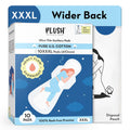 Plush Ultra-Thin 10 XXXL - 410mm All Night Sanitary Pads For Women | Super Absorbent, Heavy Flow & Rash Free | Pure U.S. Cotton Sanitary