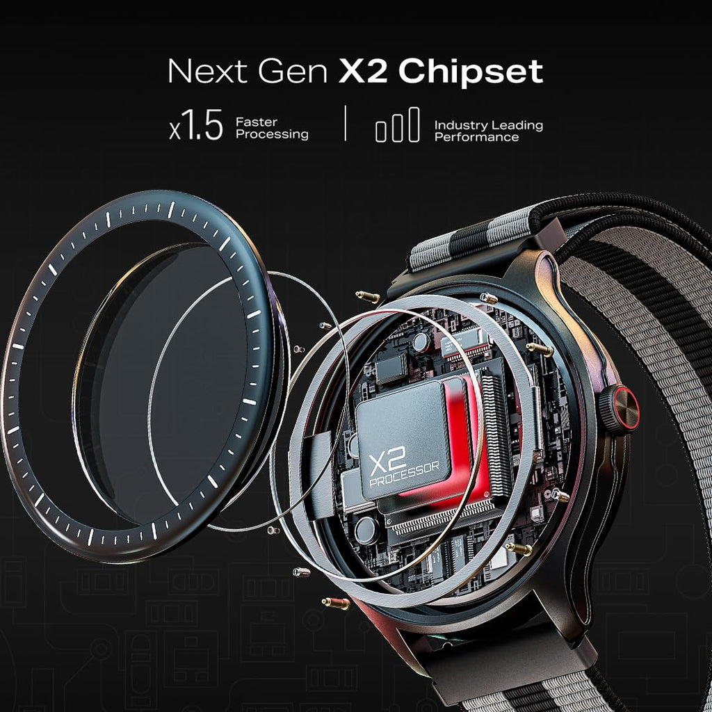 boAt Valour Watch 1 GPS, AI Based Auto Gym Mode, Built-in GPS, Advanced X2 Chip, 6-axis sensors, 3 ATM,15 Days Battery,1.43" AMOLED Display w/Gorilla Glass Smart Watches for Man (Fusion Grey)