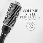 VEGA PROFESSIONAL Ceramix Shine Blow Dry Round Hair Brush 32mm | Hair Styling & Blow Dry Brush for Men & Women | Smooth Ceramic Bristles for Salon & Home Use | Anti-Static Hair Brush (VPPHB-02)