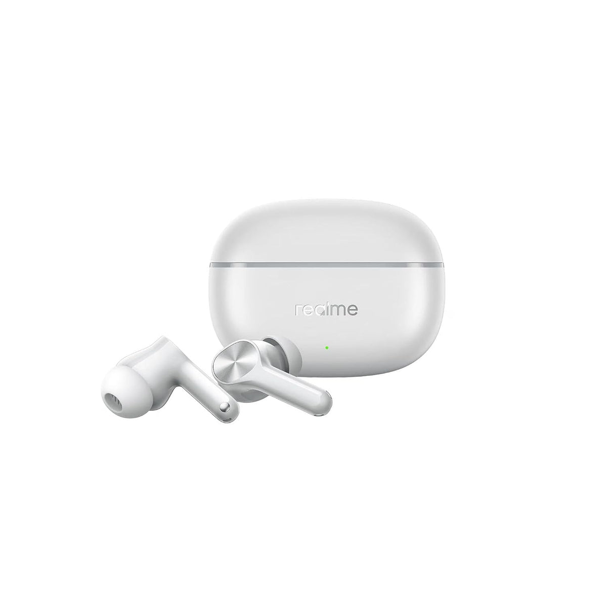 realme Wireless Earbuds with AI ENC Noise Cancellation for Calls, Titanium-Plated Composite Dome Diaphragms, Up to 38 Hours Total Playback, Bluetooth True Wireless Earbuds with Charging Case (White)