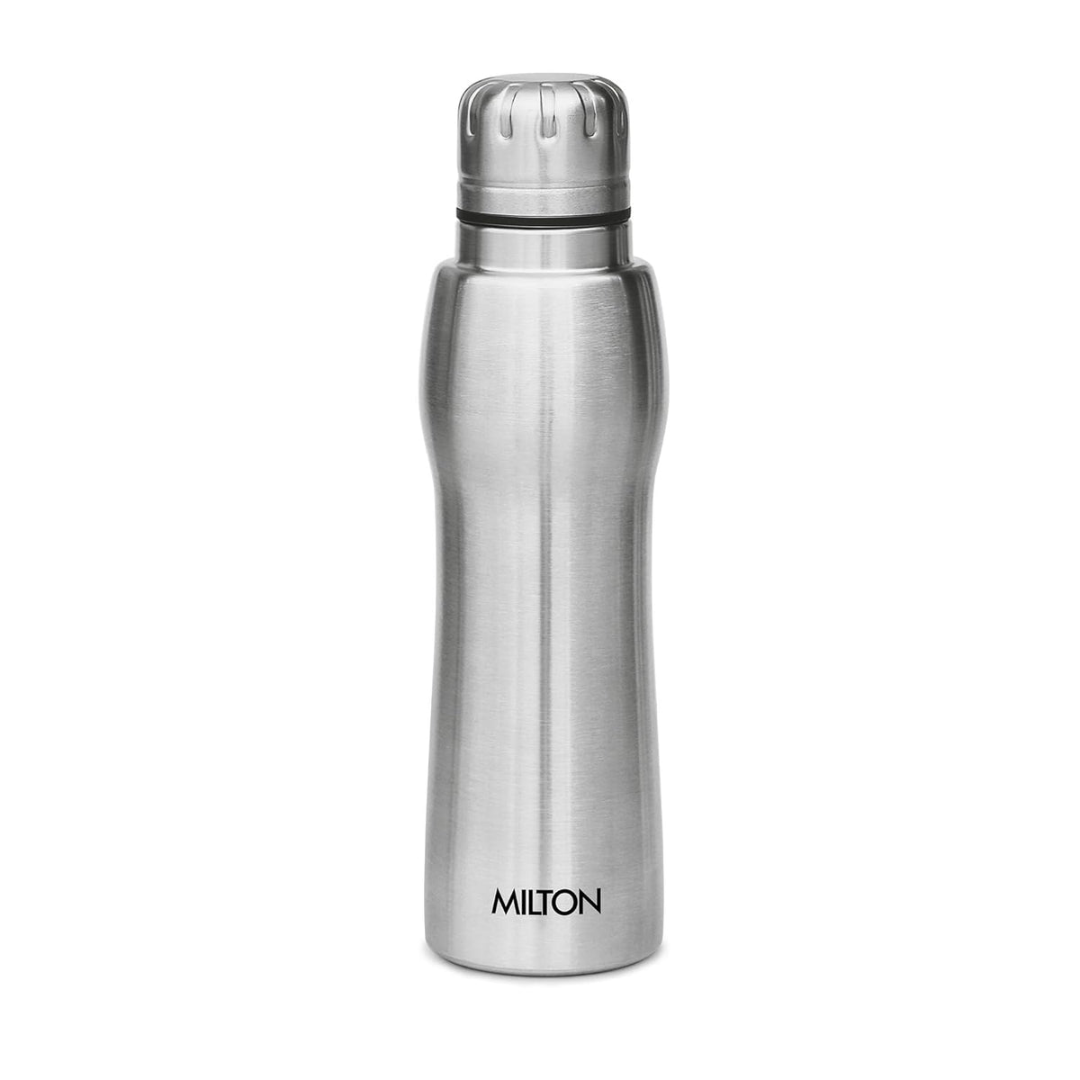 MILTON Elate 750 Stainless Steel Water Bottle 620 ml, Single Walled, ISI Certified I Leak Proof Lid, Rust Proof I For School, Office, Gym I Silver