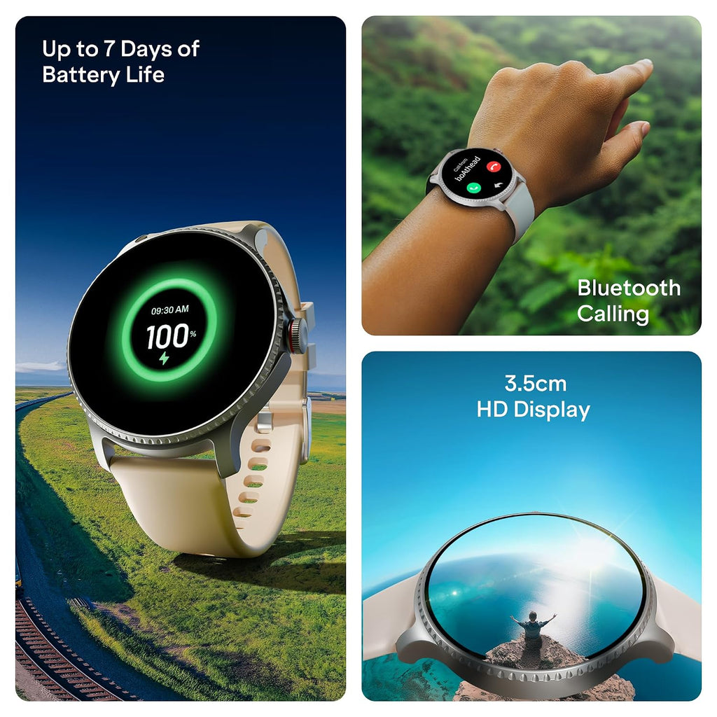 boAt Lunar Discovery – 2026 Edition w/ 1.39" (3.5 cm) HD Display, Bluetooth Calling, Emergency SOS, HR, SpO2 & Sleep Tracking Smart Watch for Men & Women (Cherry Blossom)