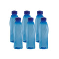 CELLO Texas PET Bottle | Leak proof and Break proof | Perfect for School, College, Work, and Outdoor adventures Water Bottle | 1 Litre, Set of 6 | Blue