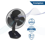 Crompton HighSpeed Torpedo 400 mm Table Fan (Black)