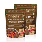Pintola High-Protein Oats Combo: Dark Chocolate 1kg + 400g | 22g Protein, No Refined Sugar, Almonds, Raisins, Pumpkin & Chia Seeds, 8g Fibre, Gluten-Free Breakfast Cereal