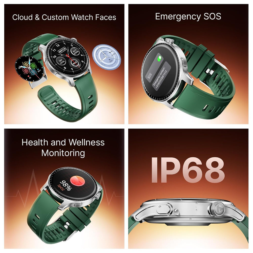 boAt Ultima Prime smartwatch with 1.43” AMOLED Display, AOD, Personalized Fitness Nudges, Functional Crown,100+ Sports Modes, Create Your Own Watchface, smartwatch for man and Woman (Forest Green)