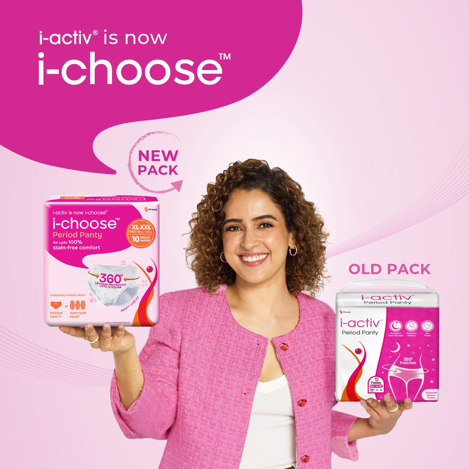 i-activ/i-choose Period Panty for Girls & Women | XL-XXL| 10's Pack | Disposable Period Panties for Women for Heavy Flow Periods | Maternity Pads after Delivery | 360 Degree Protection| Waist Size - 33" to 58"