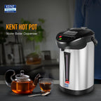 KENT Hot Pot Auto Electric Kettle with Water Dispenser 4 Liters Storage Capacity 750 Watts Appliance Inner Pot & Plastic Outer Body Reboil Feature Overheating Protection Silver