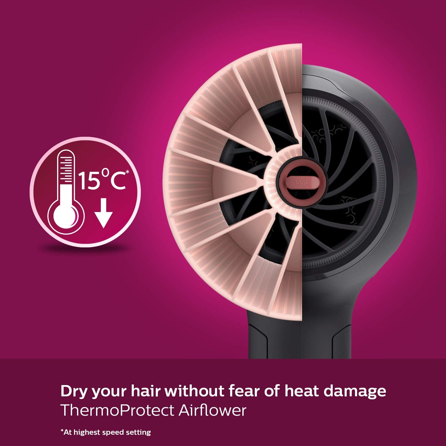 Philips Professional Hair Dryer BHD356/10 2100 Watts Thermoprotect Air Flower Advanced Ionic Care 6 Heat & Speed Settings-Black & BHS393/40 Straightener with SilkProtect Technology