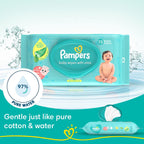 Pampers Baby Gentle Wet Wipes with Lid 144 Count (72 X Pack of 2) | with Aloe Vera and Vitamin E | 97% Pure Water | Paraben free | Combo Pack