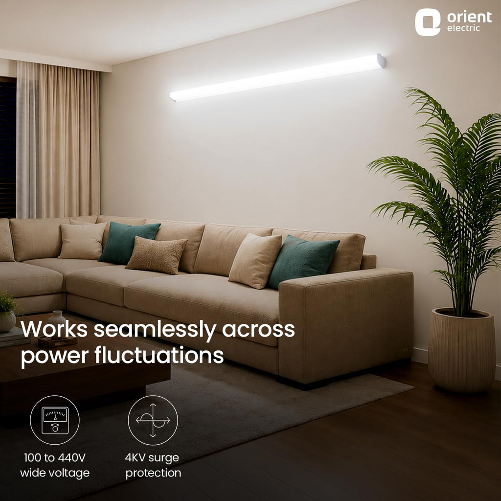 Orient Electric Grace Delite Plus 60 W LED Batten| 6000 lumens Bright Light Output| LED tubelight for Home| Sleek & Stylish Design| Non-breakable Polycarbonate housing | Pack of 1
