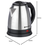 Bajaj KTX 1.5 Litre DLX Electric Kettle | 1350W Kettle With Stainless Steel Body | Cordless Operation | Auto Shut-Off Mechanism | 2-Yr Warranty 【Silver & Black】