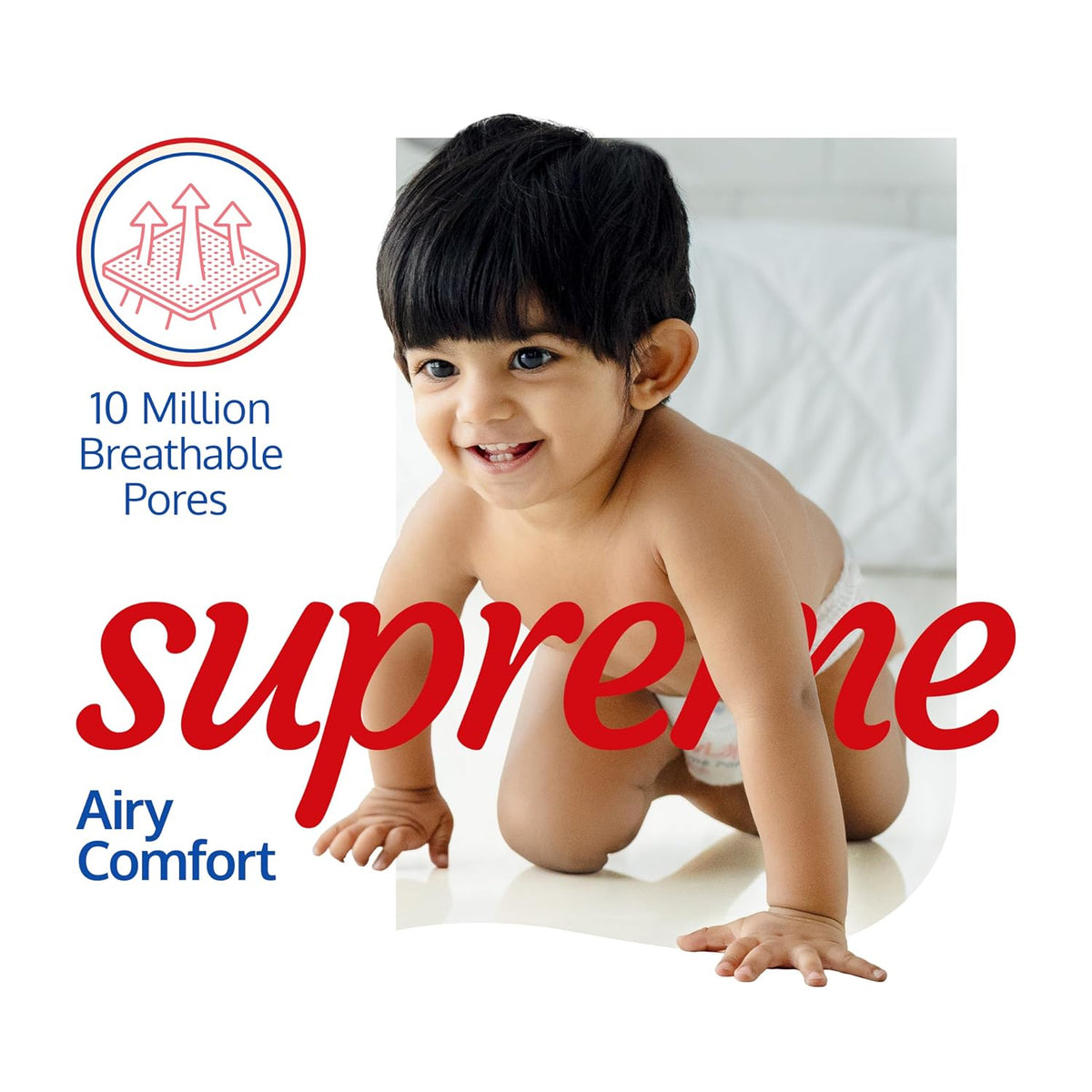 LuvLap Supreme Diaper Pants Small (SM) 4 to 8Kg, 78Pcs, 360° skin care with 10 million breathable pores, Aloe Vera for superior Rash prevention, upto 12hr protection, 5 layer super light core