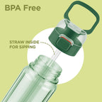 MILTON Aston 700 BPA & BPS-Free Water Bottle 700 ml| Food-Grade Plastic | One-Click Open | Leak-Proof | Sip & Gulp Lid I Ideal for Office, School, College, Gym, Green
