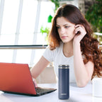 Milton Shiny 300 Thermosteel Water Bottle 280 ml, Long Hour Hot and Cold I Leak Proof Lid, ISI Certified I Vacuum Insulated I for Office, Gym, School I Blue
