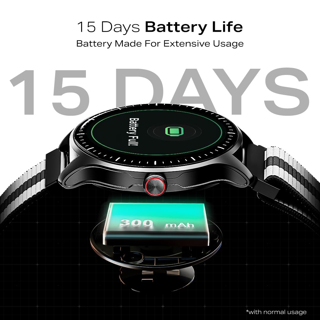 boAt Valour Watch 1 GPS, AI Based Auto Gym Mode, Built-in GPS, Advanced X2 Chip, 6-axis sensors, 3 ATM,15 Days Battery,1.43" AMOLED Display w/Gorilla Glass Smart Watches for Man (Fusion Grey)