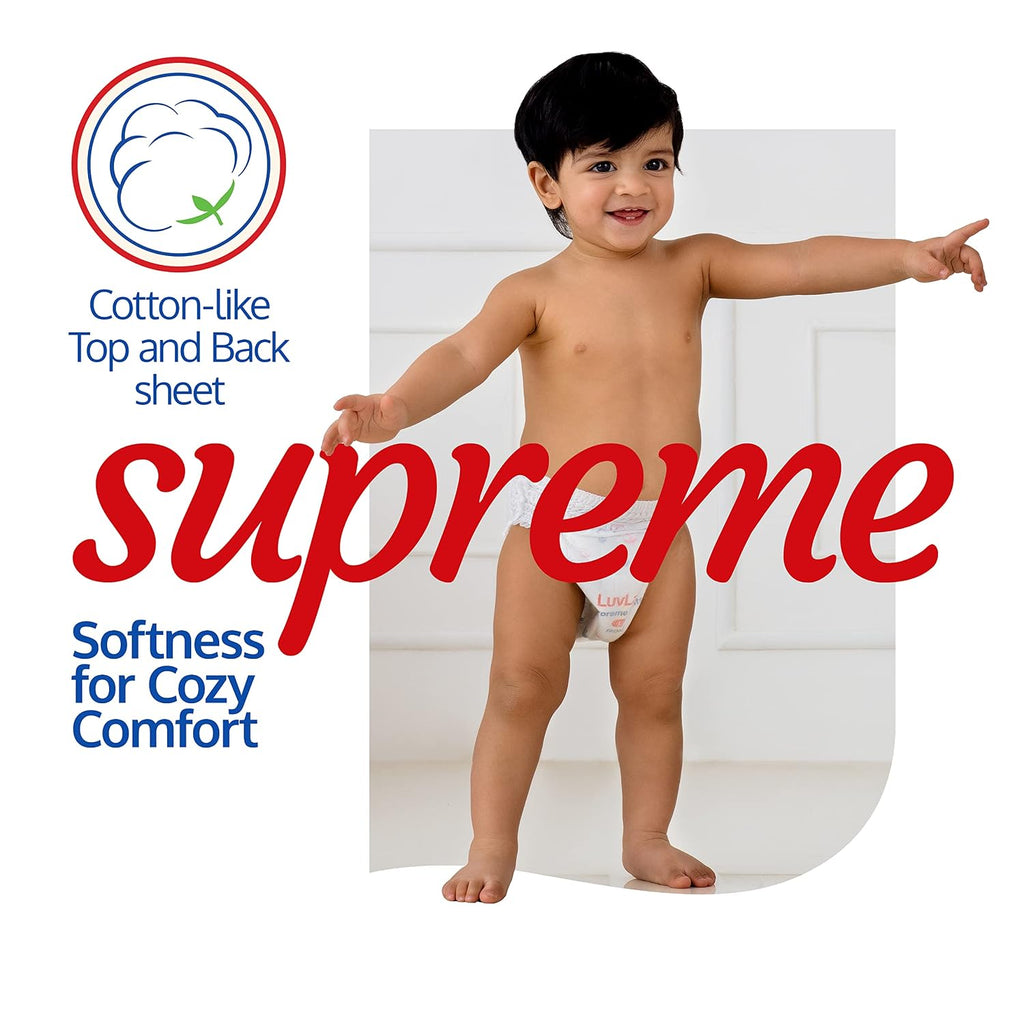 LuvLap Unisex Supreme Diaper Pants XXL, 15-25Kg, 46Pc, 360° Skin Care With 10 Million Breathable Pores, Aloe Vera For Superior Rash Prevention, Upto 12Hr Protection, 5 Layer Super Light Core