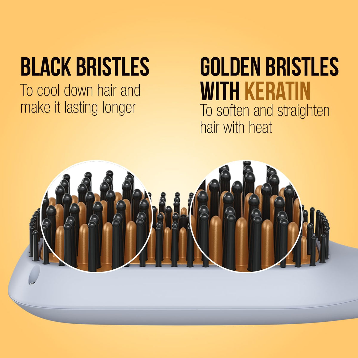 Havells Keratin Infused Hair Straightener Brush With Temperature Control For All Hair Types|Auto Shut off After 45 Minutes| 1.8mm Swivel Cord |2 Years Guarantee| HS6000