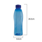 CELLO Texas PET Bottle | Leak proof and Break proof | Perfect for School, College, Work, and Outdoor adventures Water Bottle | 1 Litre, Set of 6 | Blue