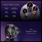 boAt Enigma Gem Women's Luxury Smart Watch w/ 1.19” (3.02cm) AMOLED Display, Emergency SOS Live Location Sharing, Female Wellness, Watch Face Studio, BT Calling, Watch for Woman (Metallic Black)