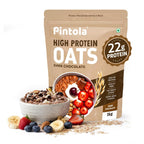 Pintola High-Protein Oats Combo: Dark Chocolate 1kg + 400g | 22g Protein, No Refined Sugar, Almonds, Raisins, Pumpkin & Chia Seeds, 8g Fibre, Gluten-Free Breakfast Cereal