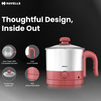 Havells Culinox Multicook Kettle| 1.2 L Capacity| Food Grade Body with Cool Touch Handle| 3 Temperature Modes| Double Safety Protection| SS 304 Ring Glass Lid| 2 Years Door Step Warranty by Havells