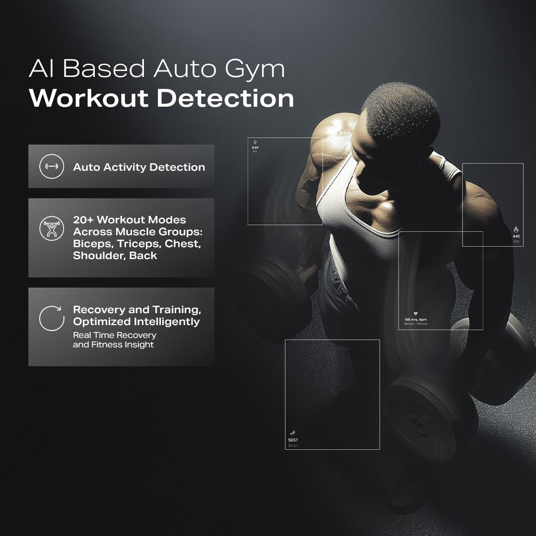 boAt Valour Watch 1 GPS, AI Based Auto Gym Mode, Built-in GPS, Advanced X2 Chip, 6-axis sensors, 3 ATM,15 Days Battery,1.43" AMOLED Display w/Gorilla Glass Smart Watches for Man (Fusion Grey)