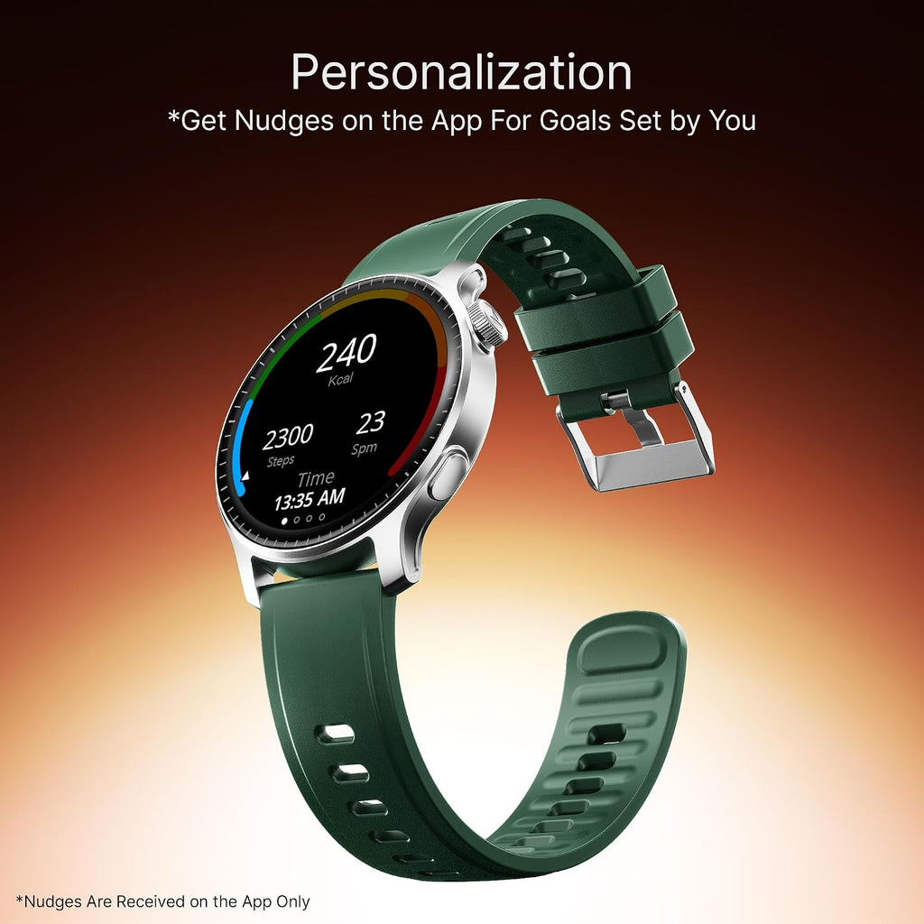 boAt Ultima Prime smartwatch with 1.43” AMOLED Display, AOD, Personalized Fitness Nudges, Functional Crown,100+ Sports Modes, Create Your Own Watchface, smartwatch for man and Woman (Forest Green)