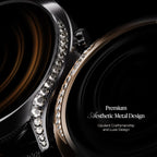 boAt Enigma Gem Women's Luxury Smart Watch w/ 1.19” (3.02cm) AMOLED Display, Emergency SOS Live Location Sharing, Female Wellness, Watch Face Studio, BT Calling, Watch for Woman (Metallic Black)