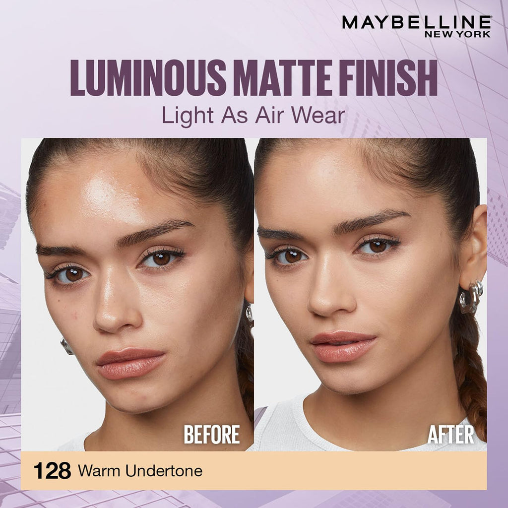 Maybelline New York Super Stay Lumi Matte Liquid Foundation, 128 | 30HR Long Lasting, Lightweight, Suitable for all Skintypes